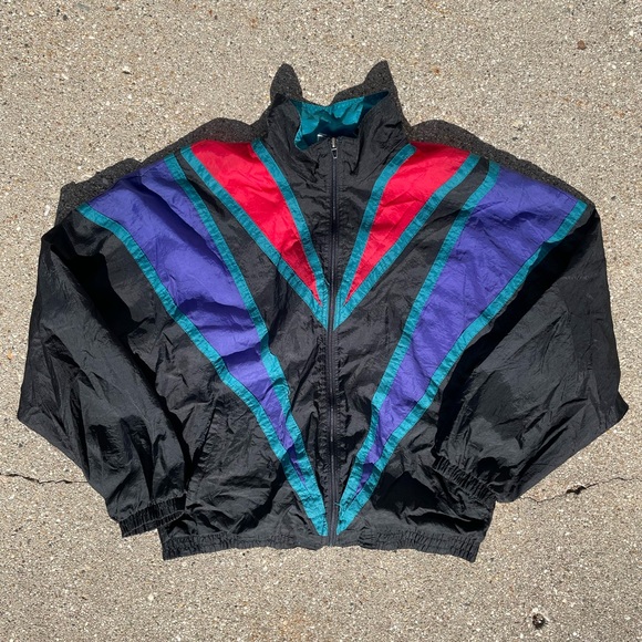 White Stag Other - Vintage White Stag Black Windbreaker 90s Jacket Colorblock Red Green Purple